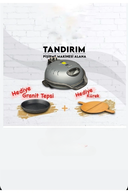 TANDIRIM Ekmek Pişirme Makinesi | Tepsi + Kürek Hediyeli