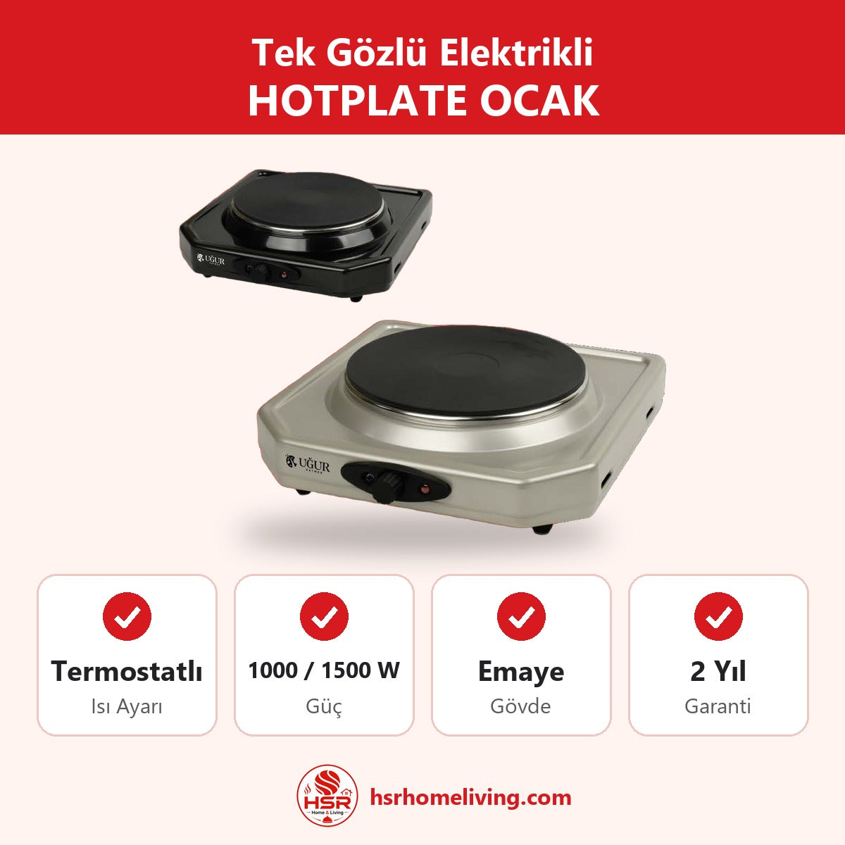 Elektrikli Hotplate Tek Gözlü Ocak - HSR Home Living
