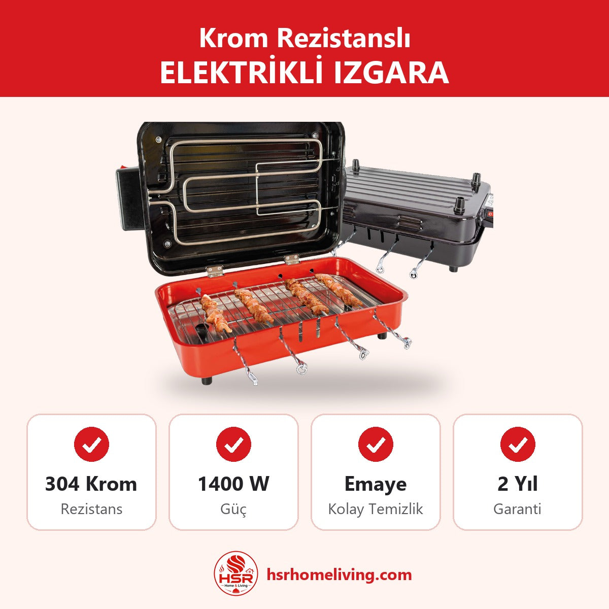 Elektrikli Izgara Krom Rezistanslı - HSR Home Living